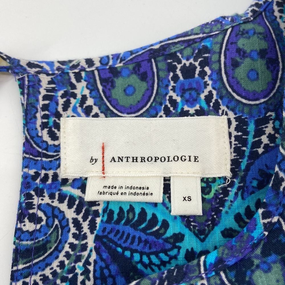 Anthropologie Lissa Boho Crochet Lace Detail Paisley Print Puff Sleeve Romper XS - Picture 15 of 16